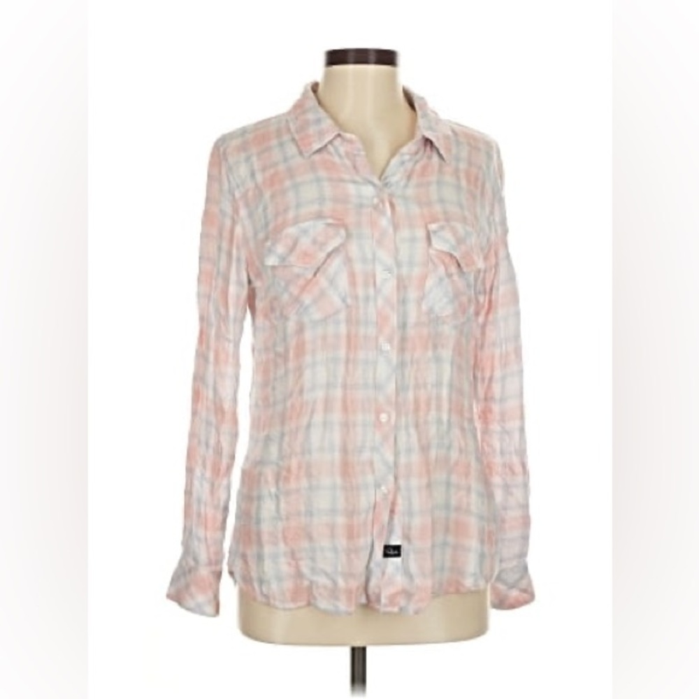 Rails Pink and White Plaid Botton Down Shirt